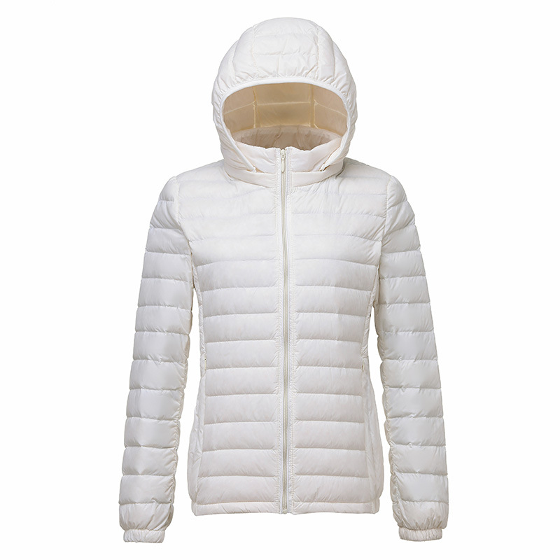 Light Down Jacket 90% White Duck Down Coat Casual Loose Winter Warm Outwear with Hood High Quality
