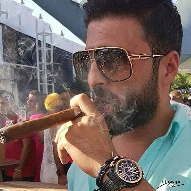 Steampunk Pilot Brand Ddmydec Design Fashion Classic Grandmaster Four Style Retro Gradient Lens Sunglasses Men Vintage Sun Glasses Oculos Jh05 IVISTA