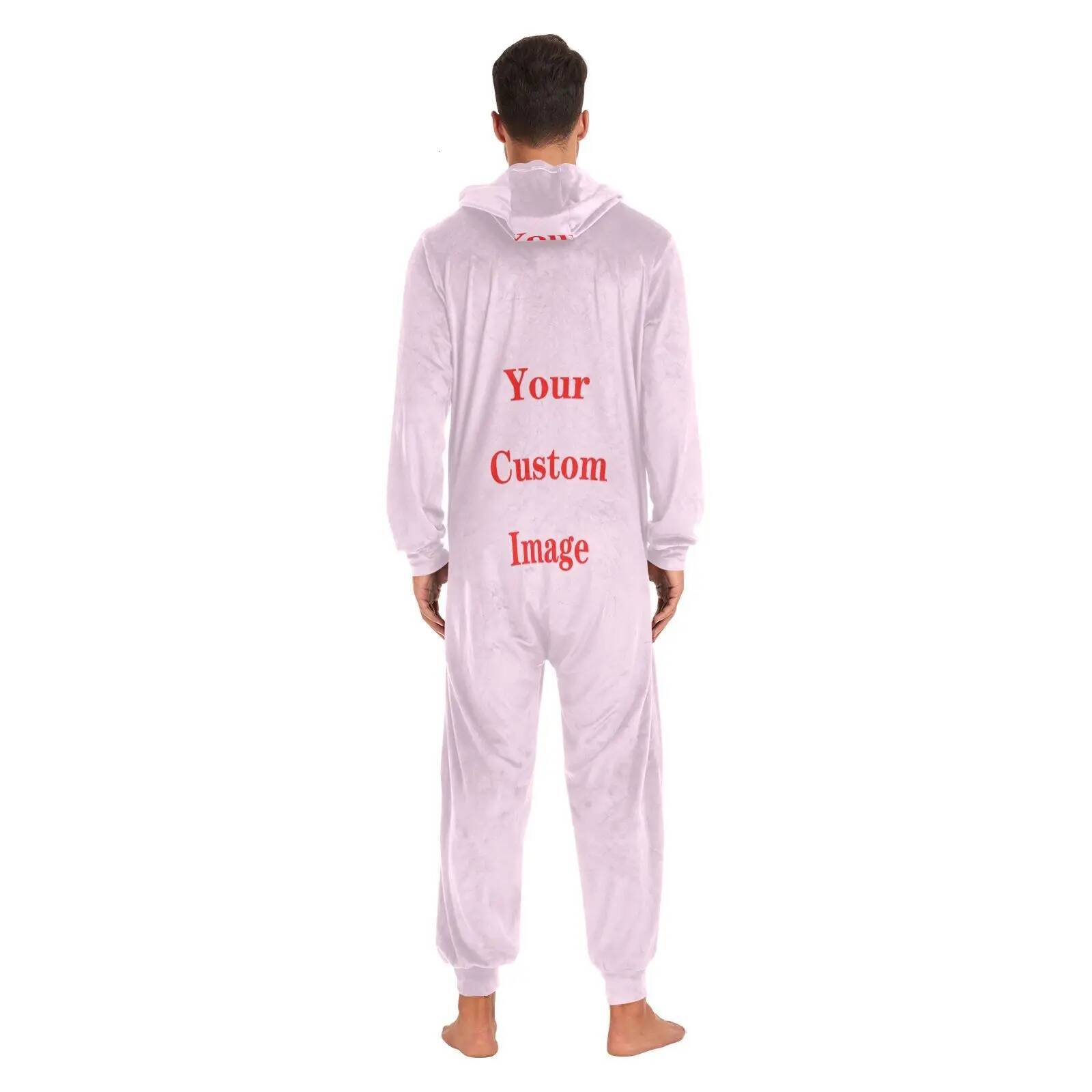 Home Couples Pamas Sets Women Winter Customizing images Onesies Men One Piece Cosplay Costume Suit Sleepwear Flannel Pijamas