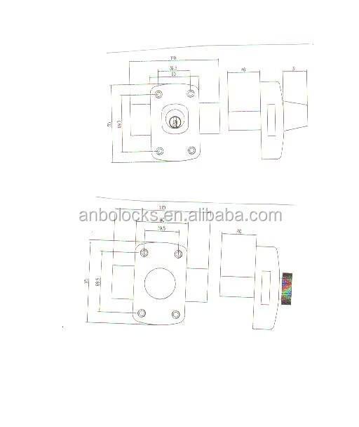 French-style latch operation rim and bolt lock for wooden door locks