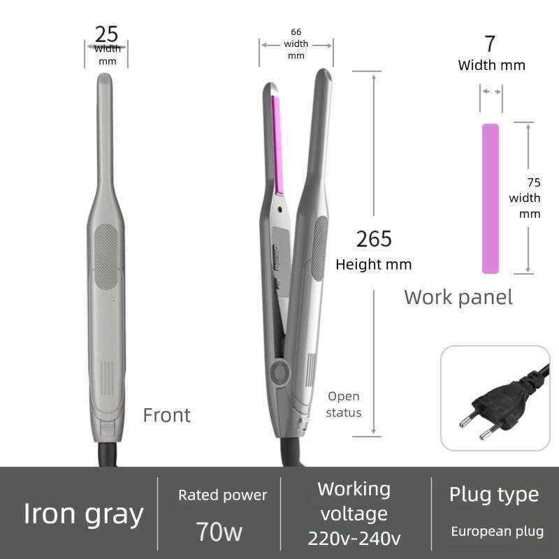 Designer Famous Brand Short Curling Iron Narrow Plate Ceramic Straightening Small Five Level Temperature Control Electric Hair Straightener