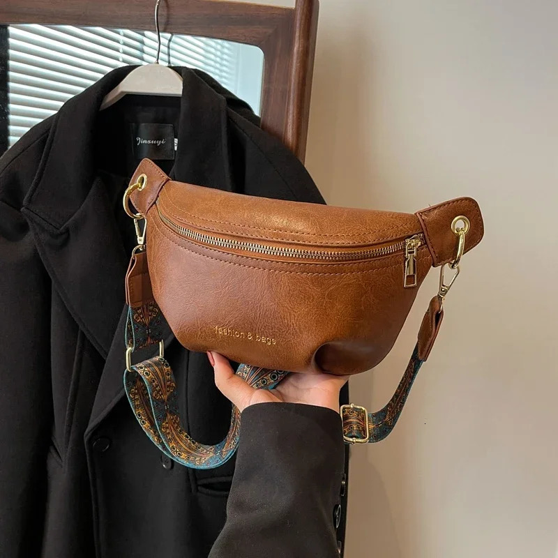 Pu Zipper Youth Ladies Waist Packs Advanced Sense Female Crossbody Bags on Sale Bolsas Para Mujeres 250903