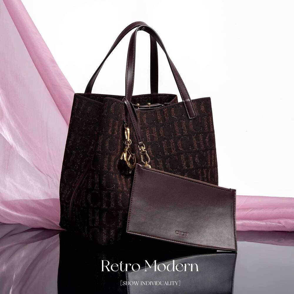 Large Capacity Letter Design Small Card Accessories Handbag Fashion New Solid Color Women's Bucket Bag