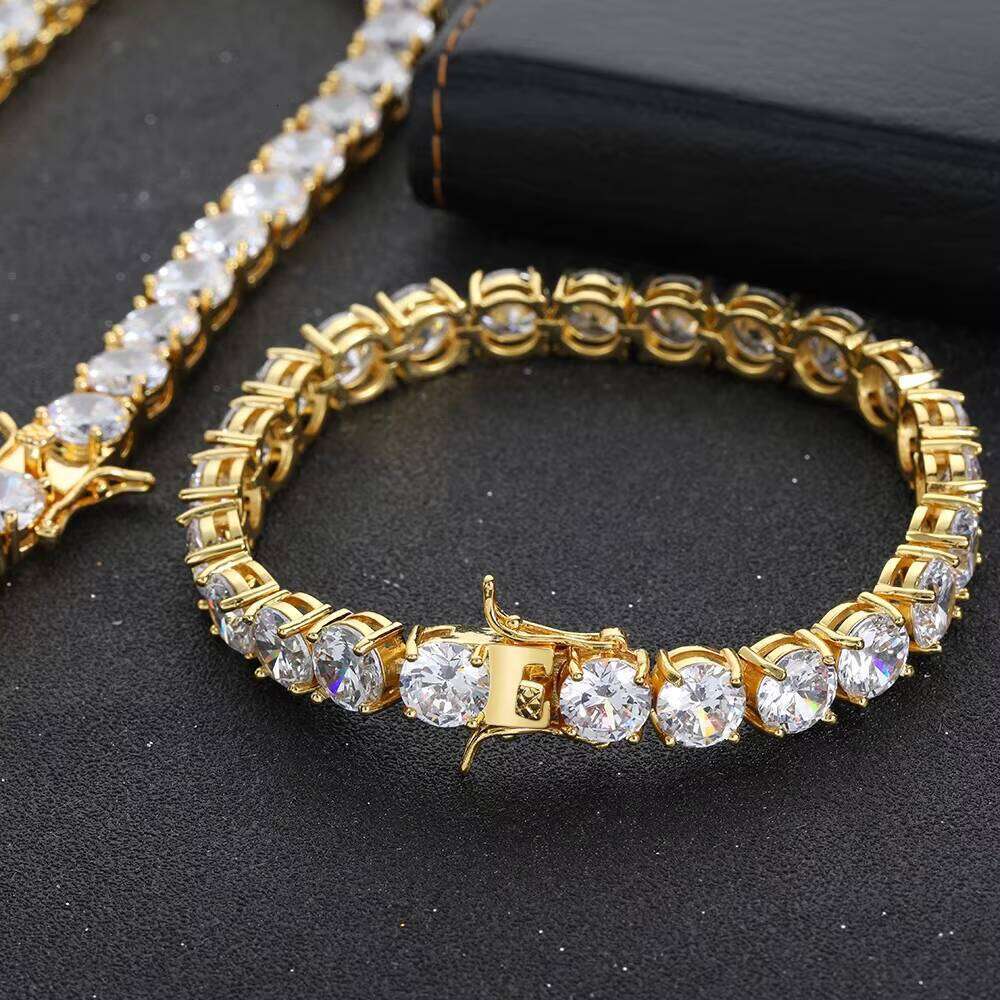 8mm Chain AAA+Zircon Hip Hop Jewelry 1 Row Iced Out Tennis Bracelet Moissanite