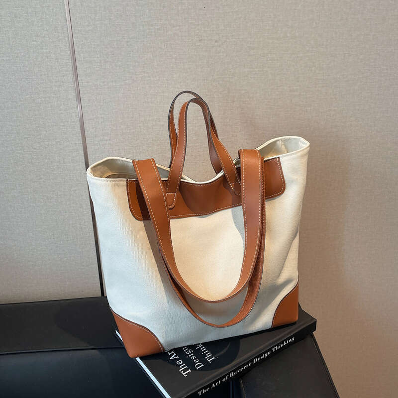 Canvas Tote Handbag Women's New Large Capacity Casual Commuting Shoulder Crossbody Bag