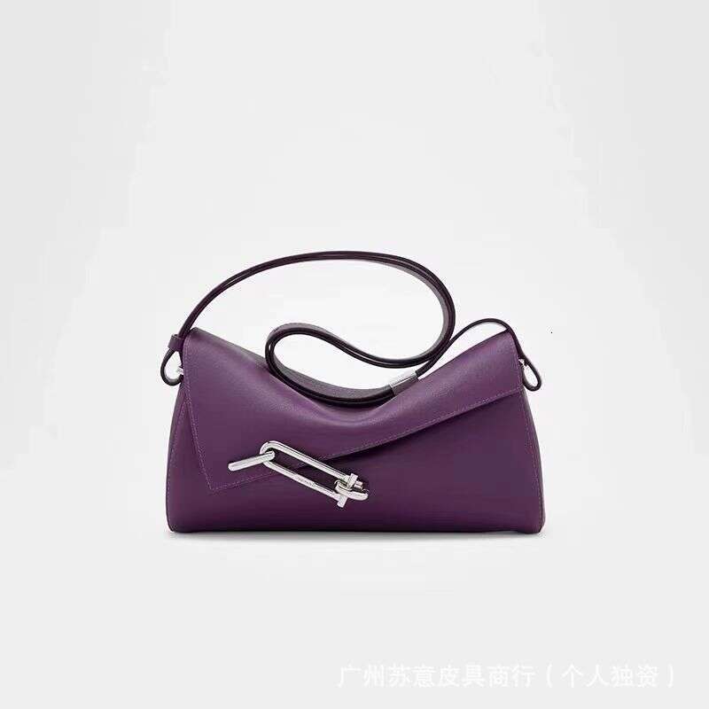 TADFAB Women's Lock Box Interlock Small Square Niche Fashion Single Shoulder Crossbody Cowhide Underarm Bag