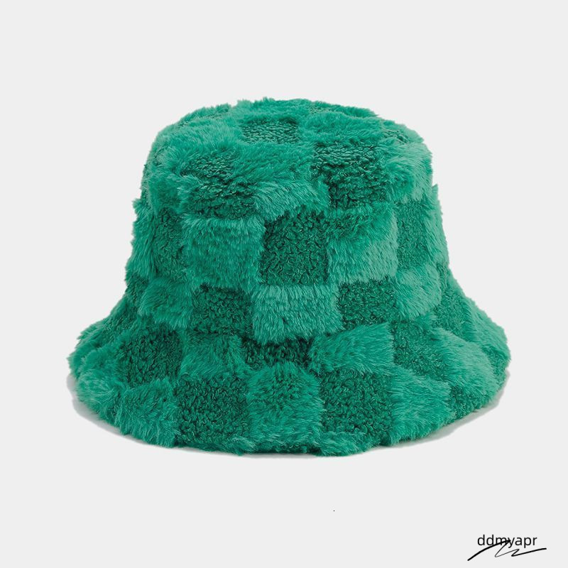 Autumn Winter Solid Color Plaid Fisherman Unisex ddmyday Outdoor Artistic Versatile Bucket Thickened Warm Sun Hat 250710 ddmyday ddmyday