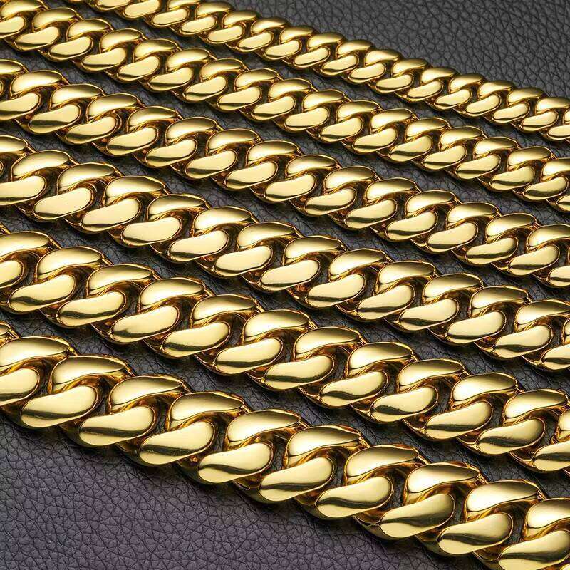 Wholesale 32MM Cuban Link Bracelet and Heavy Gold Custom Stainless Steel Hip Hop Necklace for Men Moissanite Necklaces