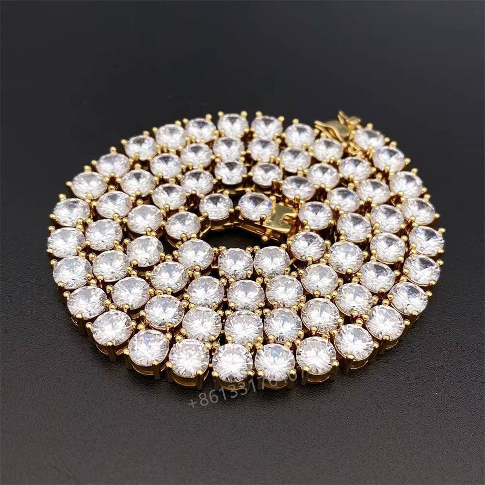 Hot Sale Fashion Jewelry Wholesale Price Iced Out 3mm 4mm 5mm 5a Moissanite Tennis Chain Brass Chain