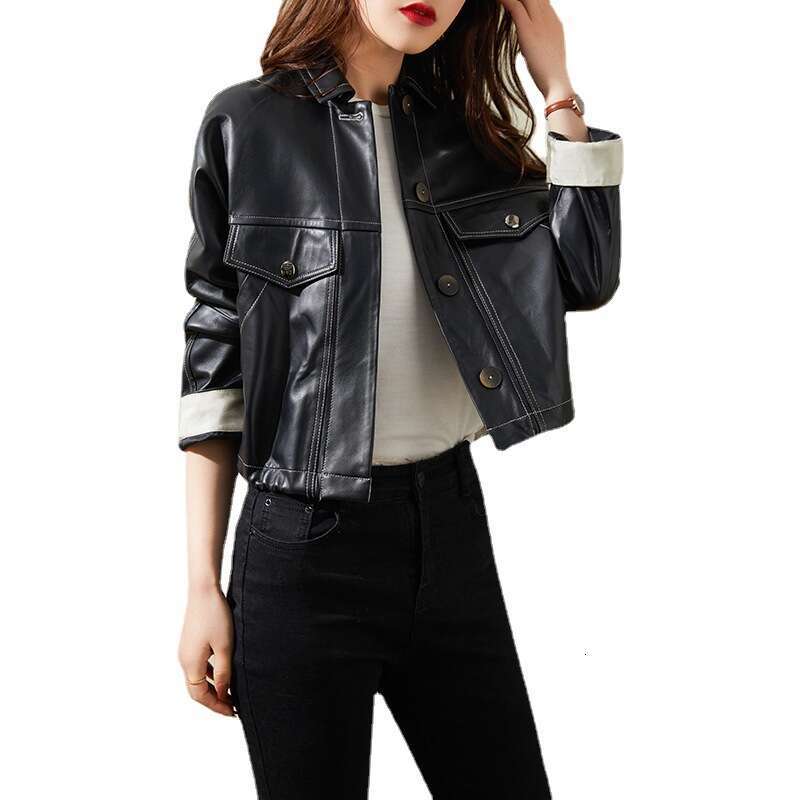 Feels Great~ Genuine Sheepskin Coat Spring Autumn New Women's Short Leather Jacket B5