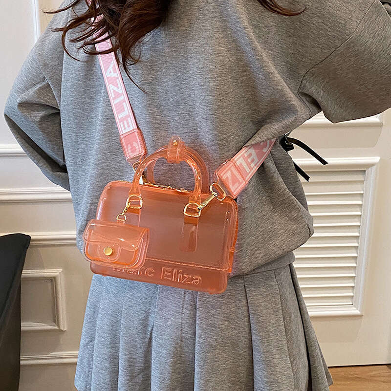 HEssentials 2025 Clear Jelly Bag - Mini Pillow Shape PVC Crossbody Handbag Minimalist Style Multi-Color