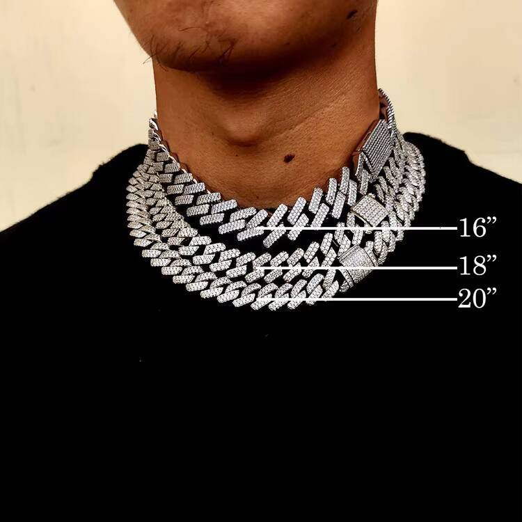 GZYSJEWELRY Wholesale 18mm 19mm Gold Heavy Big Moissanite Cuban Chain Men Iced Out Prong Chains Necklace