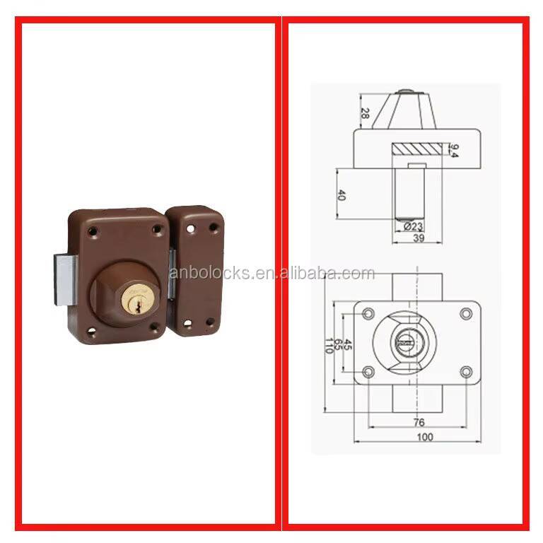 French-style latch operation rim and bolt lock for wooden door locks