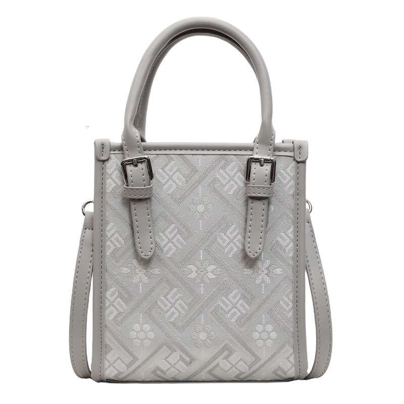 DHEssentials 2025 Women's Chinese Style Square Bag, Wanj Pattern, PU Crossbody Shoulder Handbag, Medium, Summer