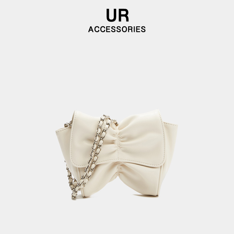 2025 New Niche Sweet Girl Bow Crossbody Fashionable Single Shoulder Chain Armpit Bag fashion Designer