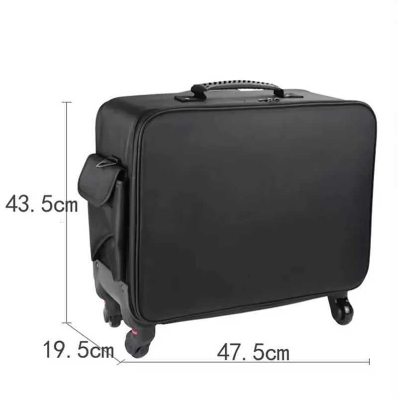 Makeup Bag Cosmetic Suitcase Large Size Storage Trolley Case Multilayer Embroidered Travel Luggage Beauty Manicure Carry On Bag Z250905