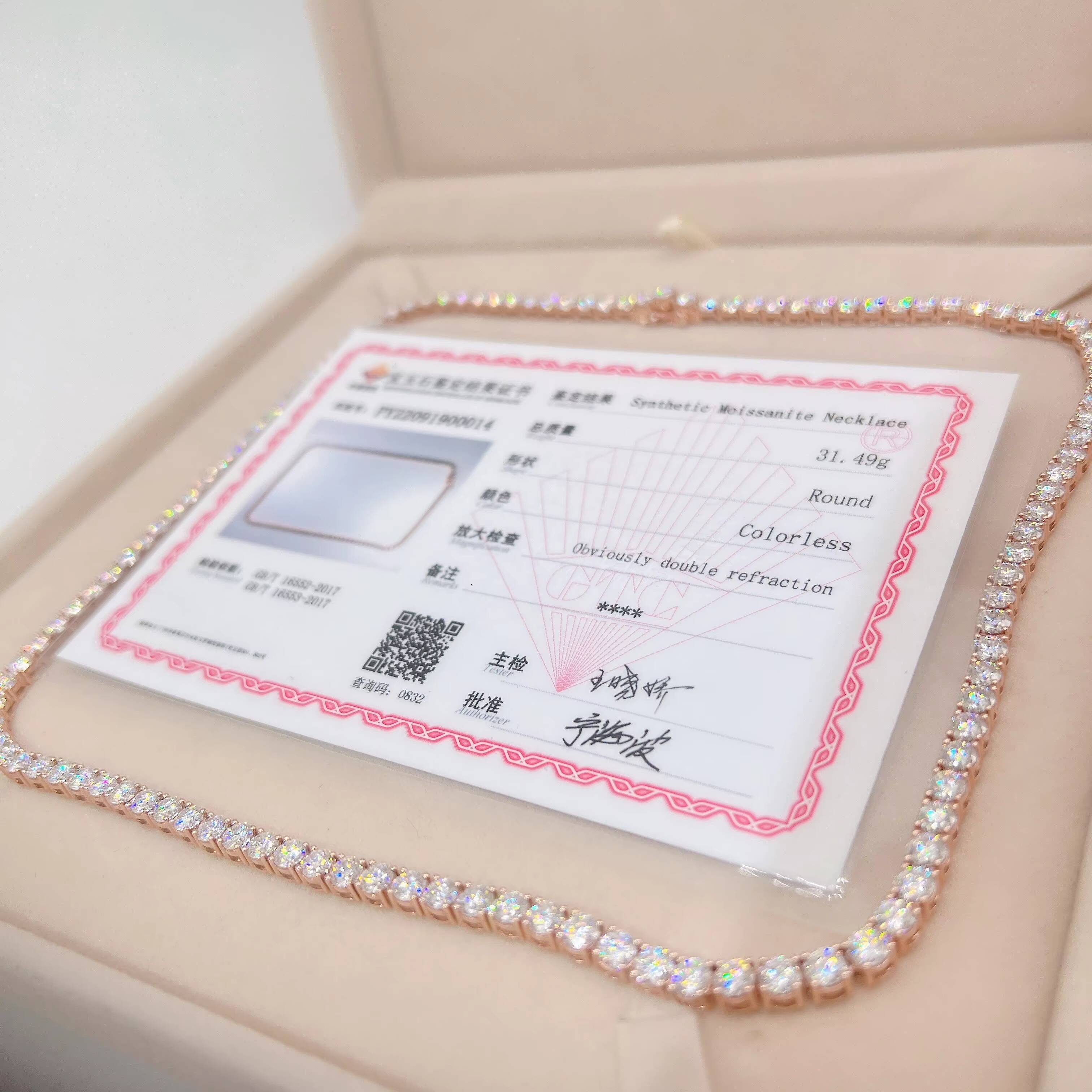 Fine Jewelry 4MM Customized 10K 14K 18K Real Gold VVS Moissanite Diamond Men Women Moissanite Tennis Chain