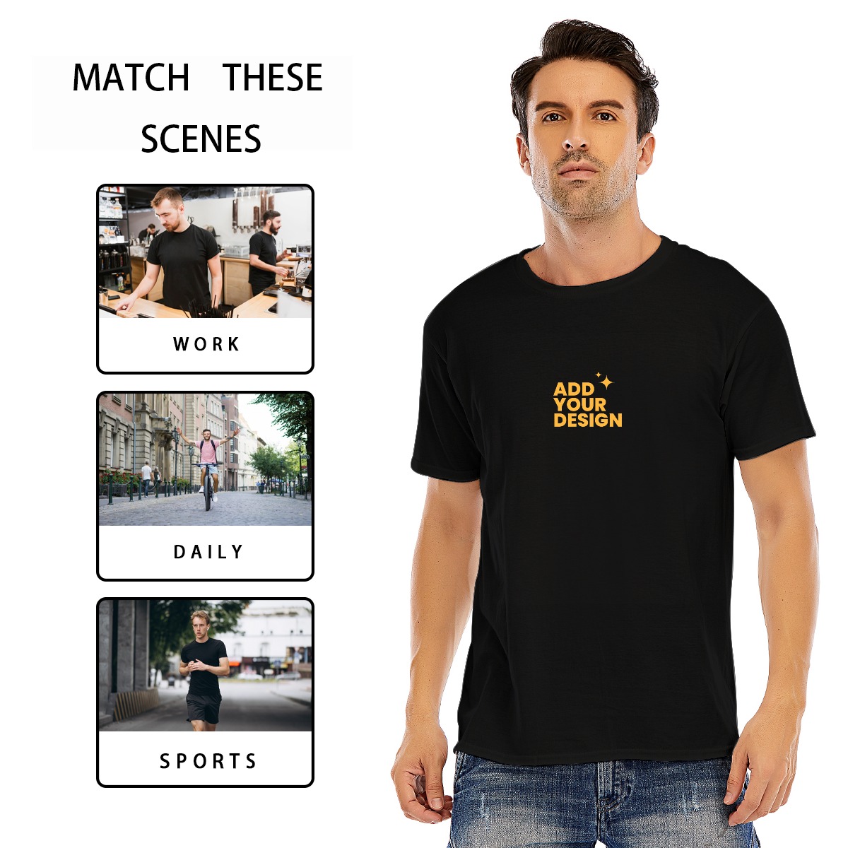 Free Shipping Customized T Shirts Classic Men's O-Neck T-Shirt Personalized Shirt Customize High-Quality Fabric Breathable And Soft Custom Shirt