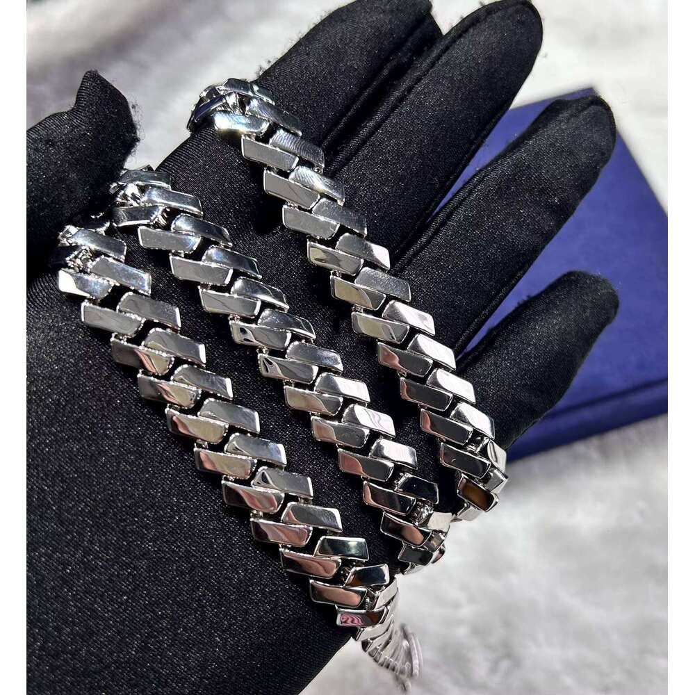 Popular Hip Hop Jewelry Sier Ice Out Moissanite 12mm Width Custom Accept Cuban Link Chain