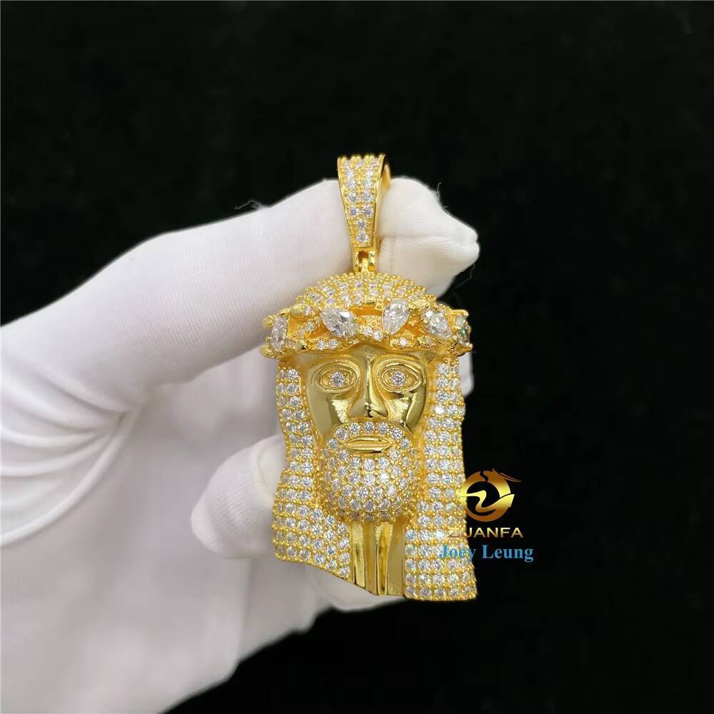 Fine Jewelry Sterling Silver 925 Iced Out Diamond Pendant VVS Moissanite Hip Hop Fashion Jesus Pendant