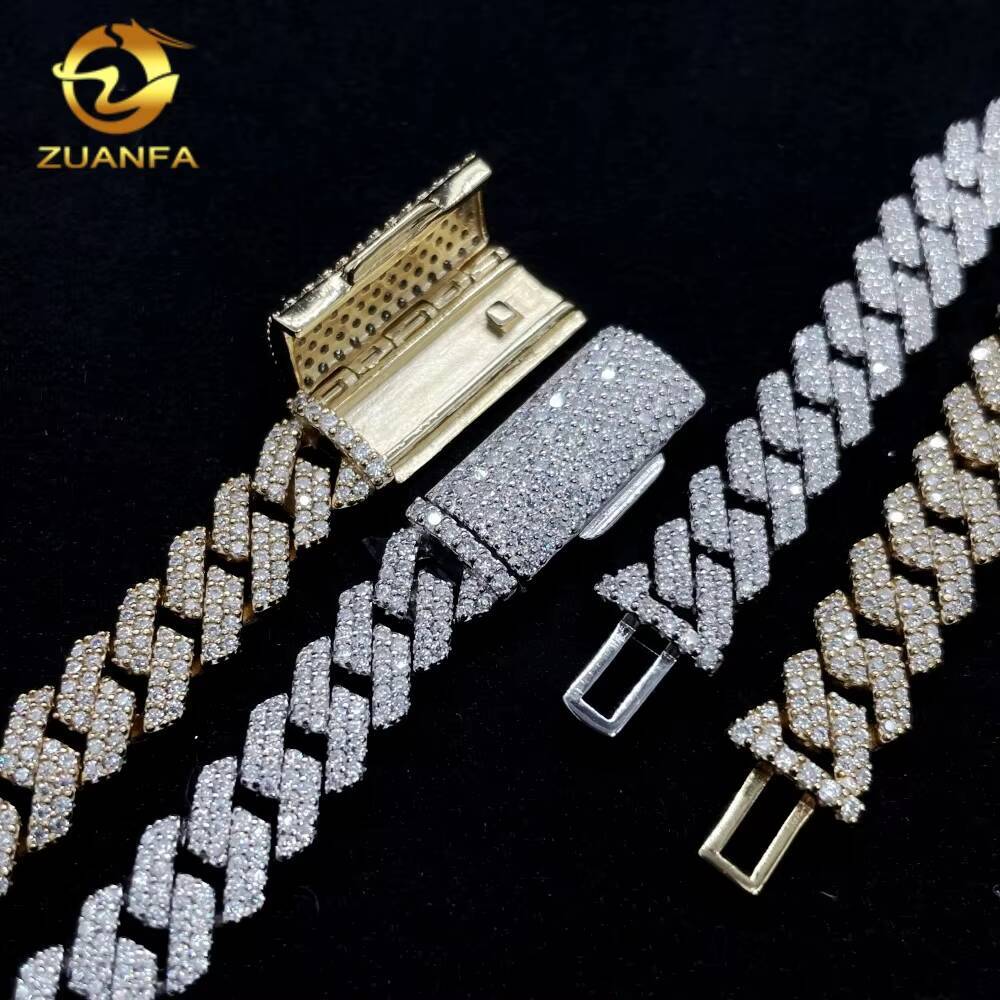 Hot Selling RTS Pass Diamond Tester Hip Hop Jewelry 8mm Moissanite Cuban Link Chain 925 Silver Iced Out Necklace