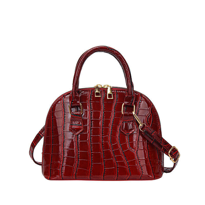 High-End Small for Women 2023 New Versatile Solid Color Elegant Shoulder Crossbody Crocodile Pattern Handbag Shell Bag
