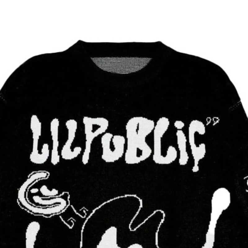 Sweater autumn and winter 2024 new mens and womens knitted printed personality street round neck sweater women Z250905