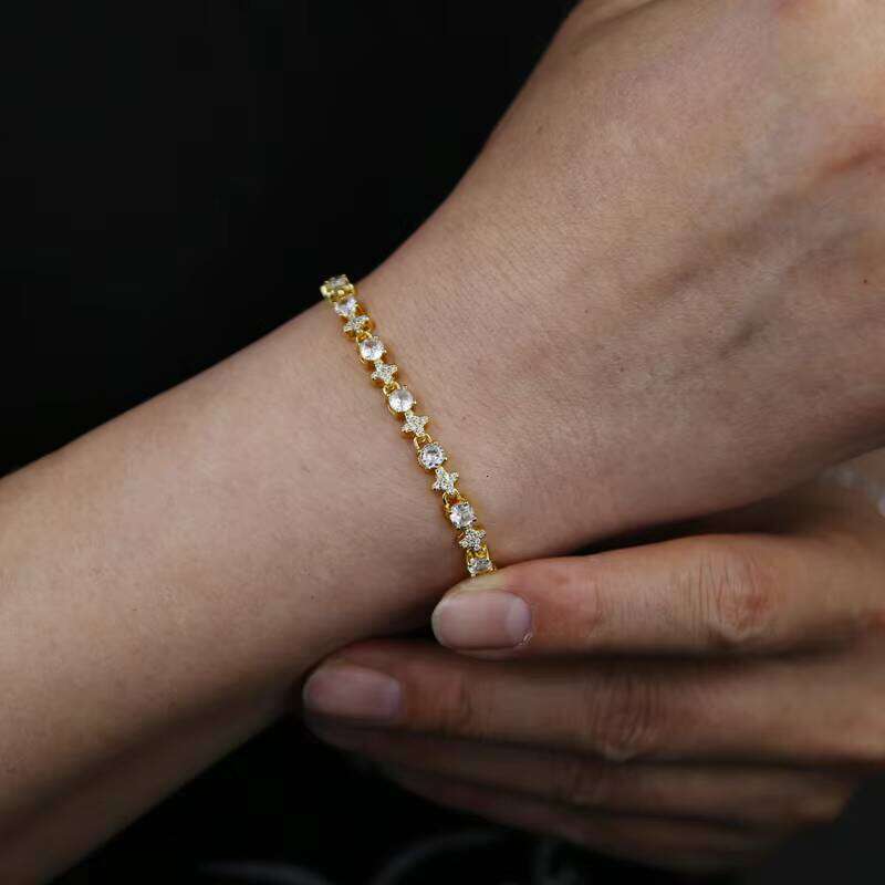 Small Cross Design Fashion Chain & Moissanite-Iced Out Hip Hop Style Brass Cuban Link Bracelets