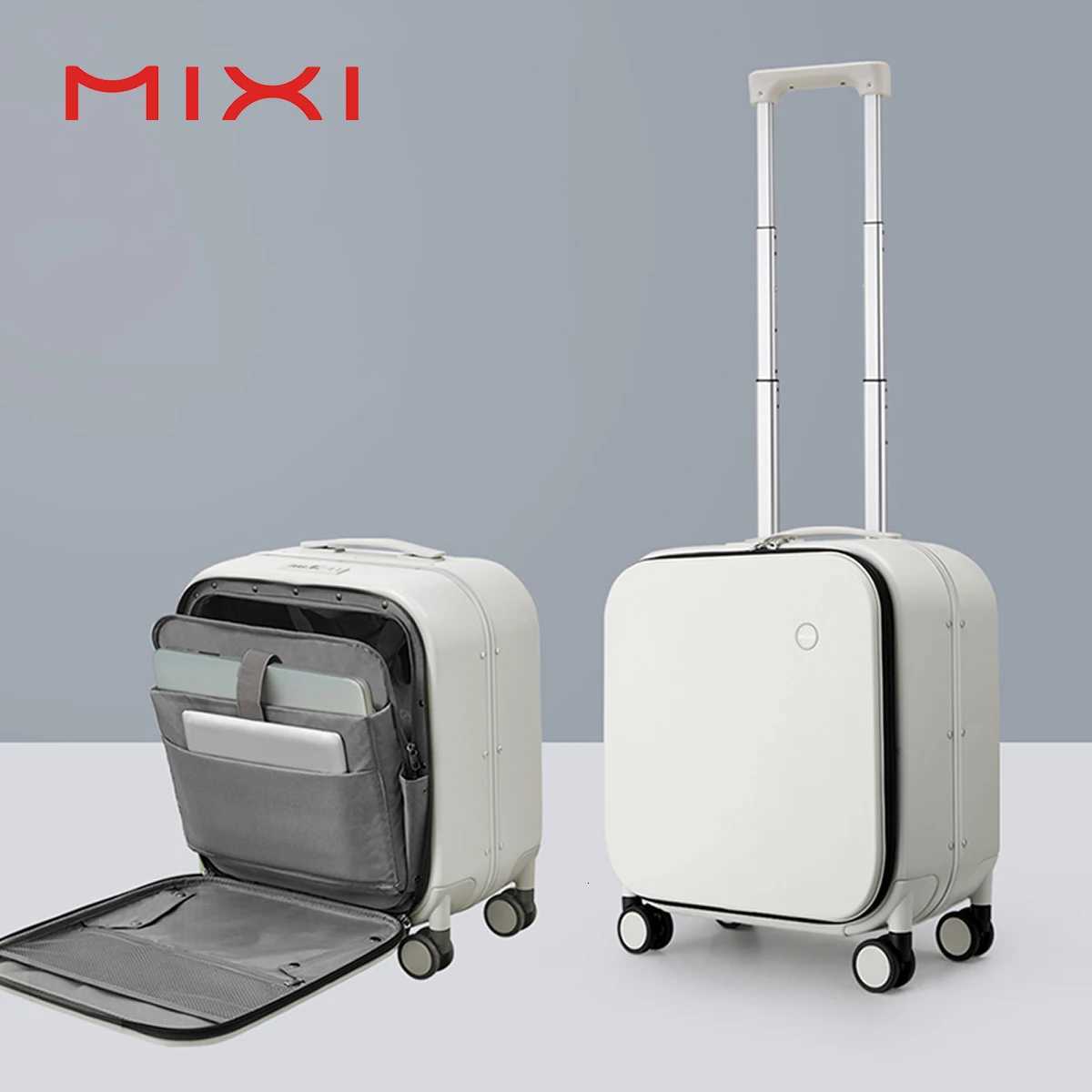 Mixi New Patent Design Carry On Suitcase Women 18 Inch Rolling Luggage Men Polycarbonate Aluminum Frame Elegant Noble Z250905
