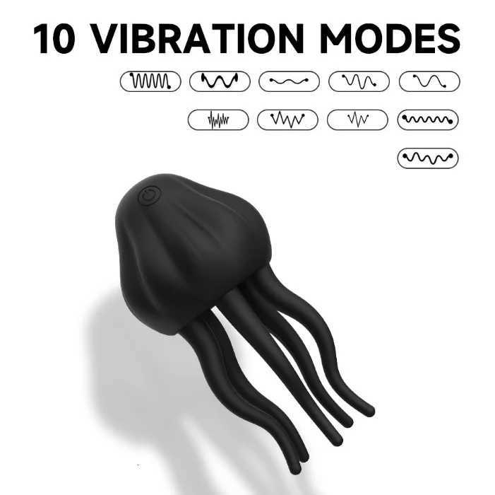 Small Jellyfish Penis Glans Exercise Masturbator Male Electric Multifrequency Pressing Fine Desensitization Sex ToyXJ250905