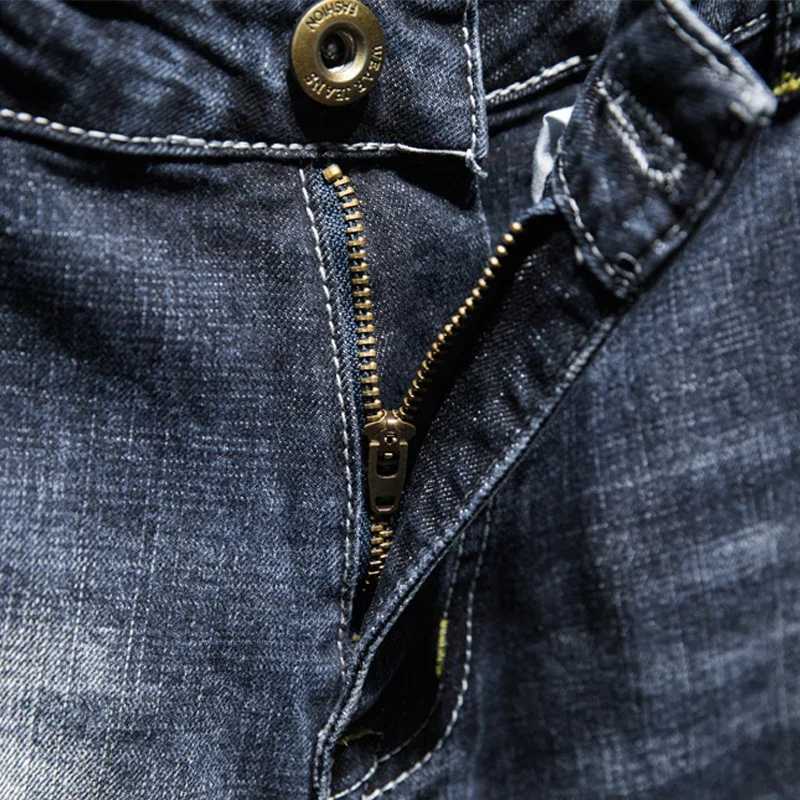 Mens Ripped Jeans Streetwear Personality Trendy Korean Fashion Slim Beggar Holes Denim Pants Stretch Casual Male Trousers W250905