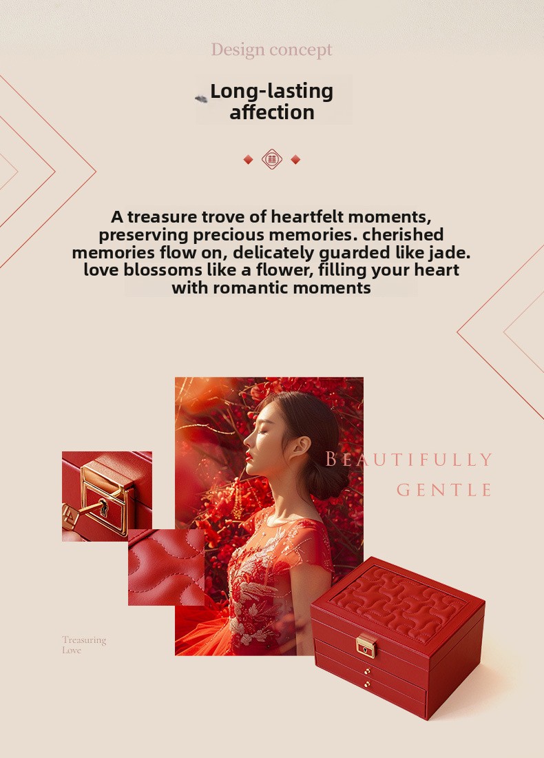 Jewelry Packaging Boxes Exquisite Leather jewelry Storage Box A Multi-Layered Household PU Jewelry Case with Large Capacity and Multi Functionality