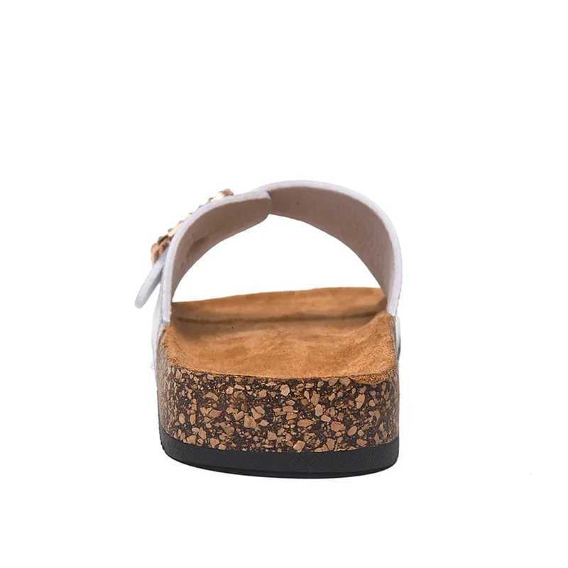 Womens Sandals Comfortable Beach Essentials Sandias Original Brik Flat Sandals with Cork Footbed Open Toe Slides Plus Size W250905