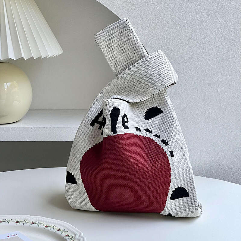 INS New Fruit Style Knitted Handbag Versatile Women's Shoulder Bucket Gift Bag