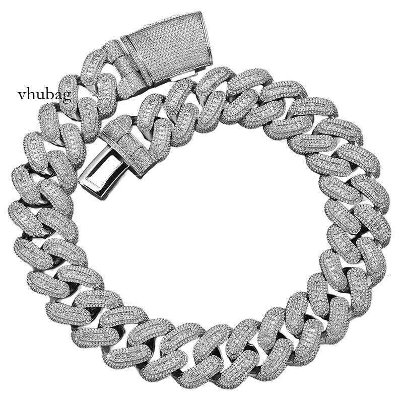 Factory Wholesale Fine Jewelry 29mm Moissanite Sterling Sier Women Men HipHop Cuban Link Chain Necklace