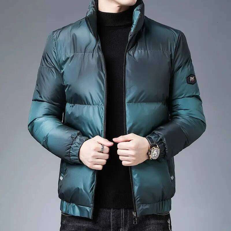 High Street Now Parkas Men Winter Chic Down Thicken Jacket Thermal Handsome Gradient Stand-up Collar Home Comfortable Coat