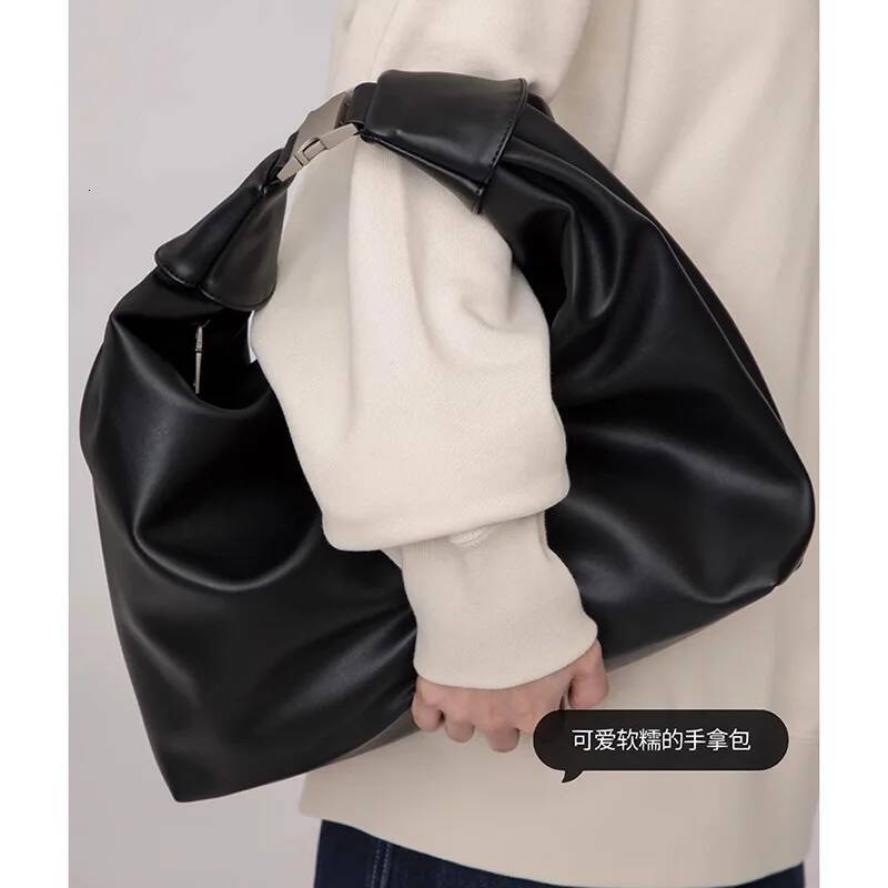 New Versatile Soft Leather Men's Dumpling Casual Shoulder Crossbody Bag Female Capacity Totes Hobos Handbags Large high-quality