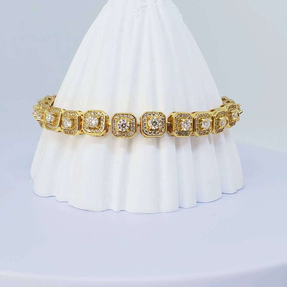 Decoral Wholesale VVS 3mm Iced Out Sterling Sier Sparkling Moissanite Tennis Bracelet Chain