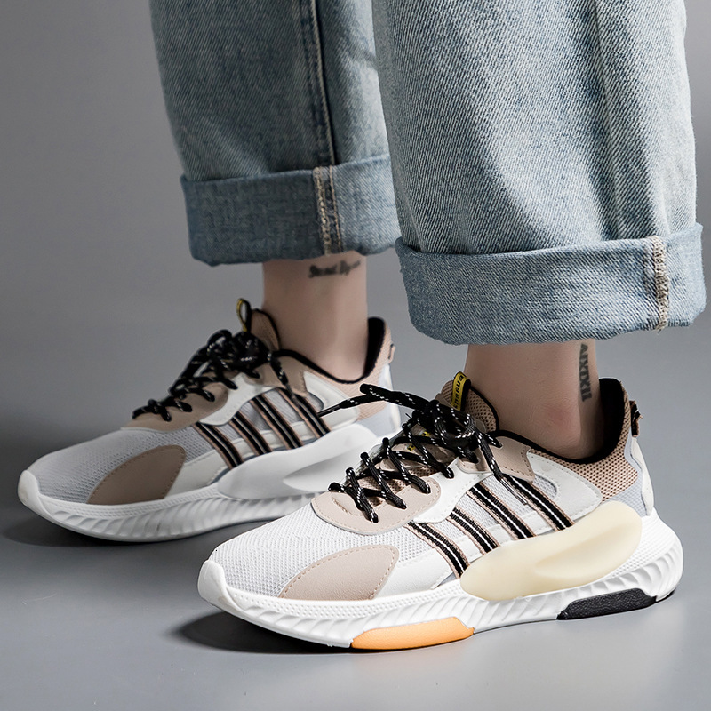 2025 New Sneakers For Men And Women Korean Style Color Blocked Fashionable And Breathable Mesh Sport Shoes