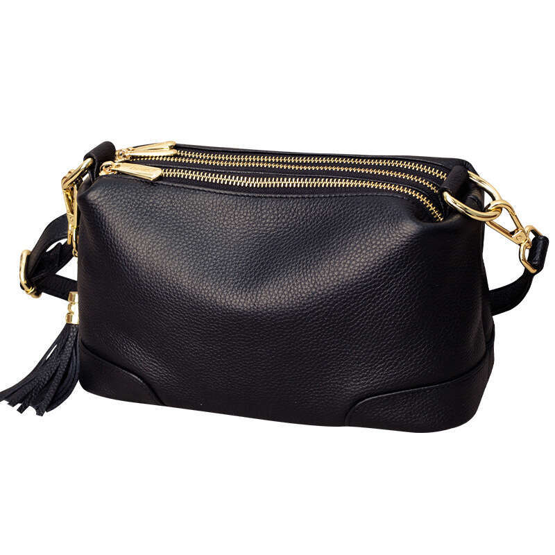 Winter 2025 New Small Crossbody Genuine Leather Multi-Zipper Multi-Layer Women's Versatile Tassel Single Shoulder Trendy Bag