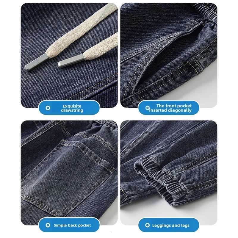 Autumn and winter new black Blue Cargo Jeans Men Streetwear Denim Jogger Pants mens loose ankle pants long pants W250905