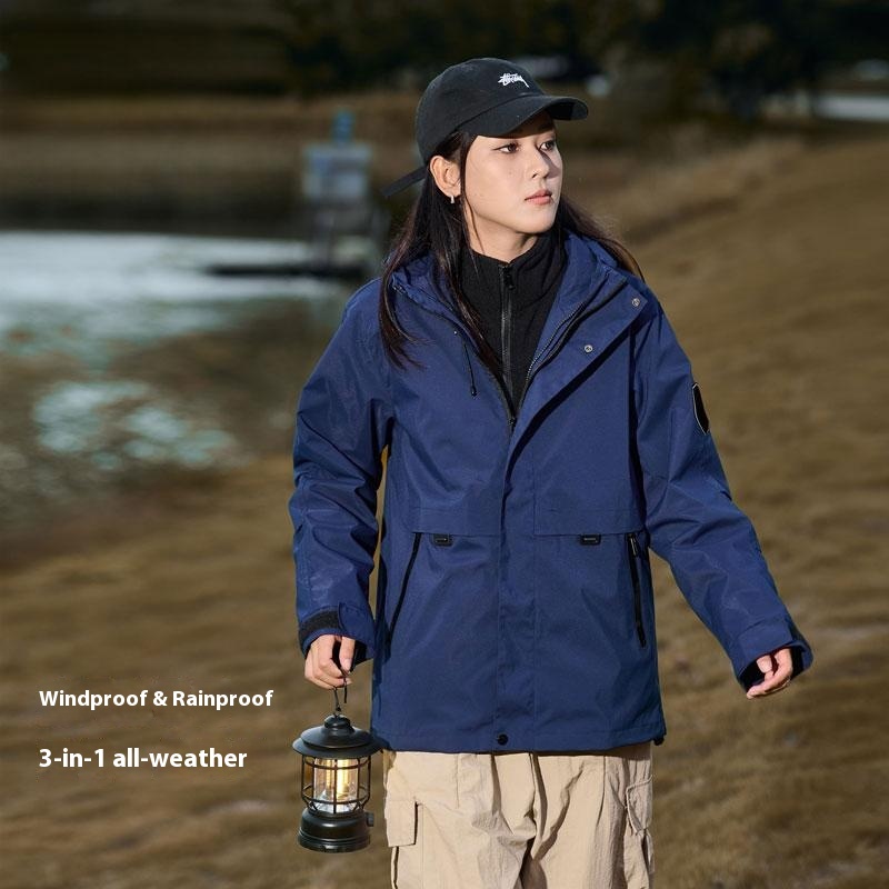 Y620 Graphene Solid Color Casual Three-in-One Windproof Jacket