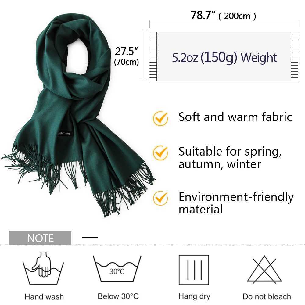 Luxury Brand Solid Women Cashmere Scarf Autumn Winter Warm Shls Wrs 2021Mens Tassels Scarves Female Foulard MujerXJ250905