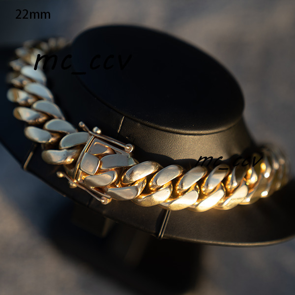 Custom 22mm Miami Cuban Link Chain Necklace High Quality Gold Plating 925 Silver Classic Hip Hop Style for Weddings and Gifts