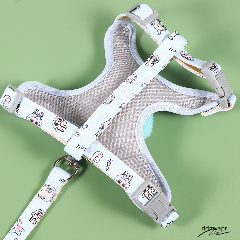 Labubu Dog And Leash Set, Step-In Soft Ddmydec Mesh Puppy Cats Harnesses Vest With Cute Doll Decorations, Breathable Designer Harness For Pomeranian, 
