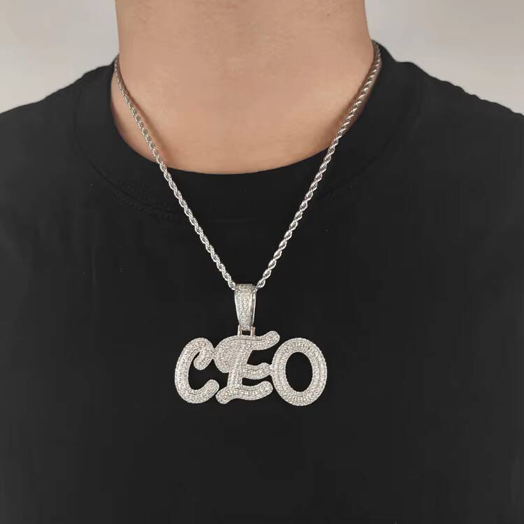 GZYS JEWELRY Wholesale Hip Hop Diamond CEO Pendants Name Necklace Jewelry