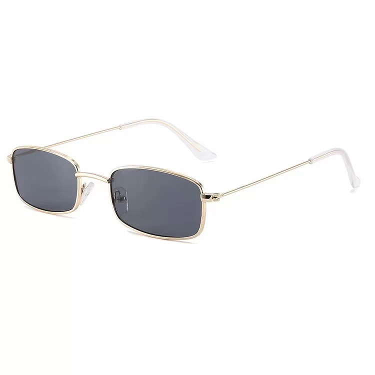 Korean style Retro Square Metal Sunglasses for Men and Women Trendy and Fashionable