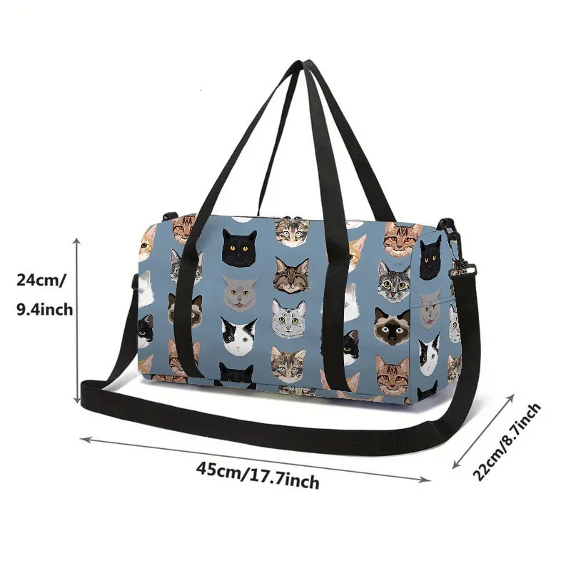 Cartoon Cat Head Large Capacity Luggage Bag Gifts 3D Cartoon Travel Duffels Hand Bag 250903