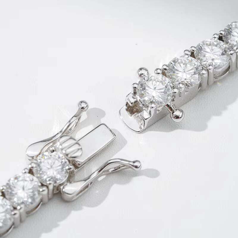 Stargems Wholesale S Sterling Sier Necklace 3mm 4mm 5mm DEF VVS Moissanite Tennis Chain