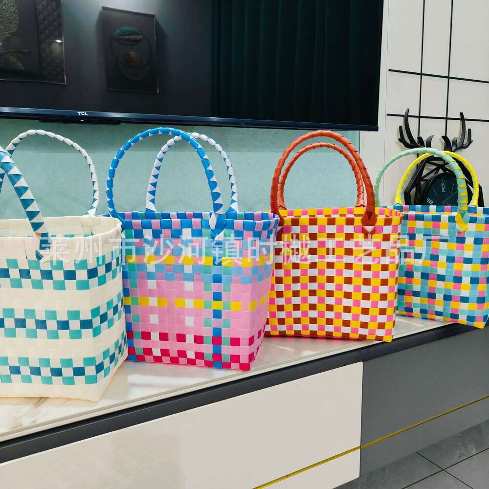 Thai Handmade Large Capacity Basket Gift Tote Woven Handbag Bucket Women's Bag